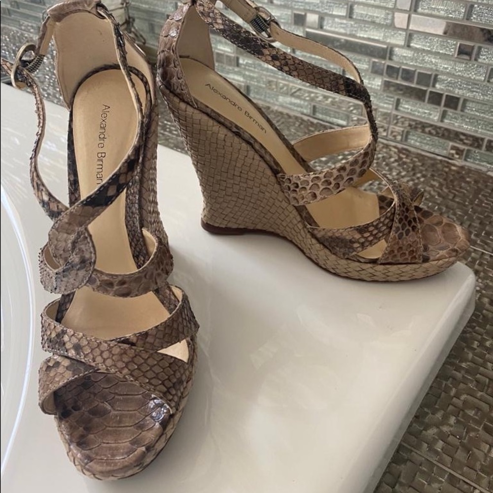 Alexandre Birman Snake print wedges